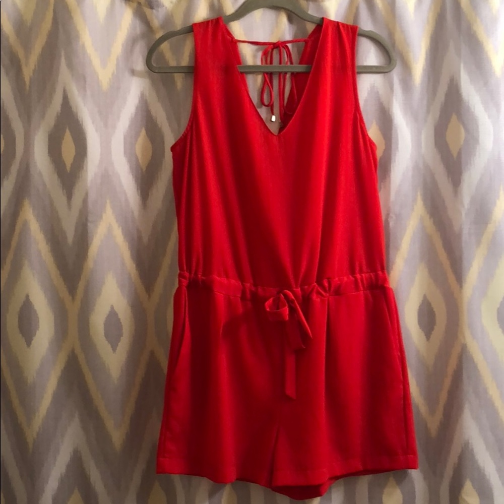 ZARA // red romper with open back